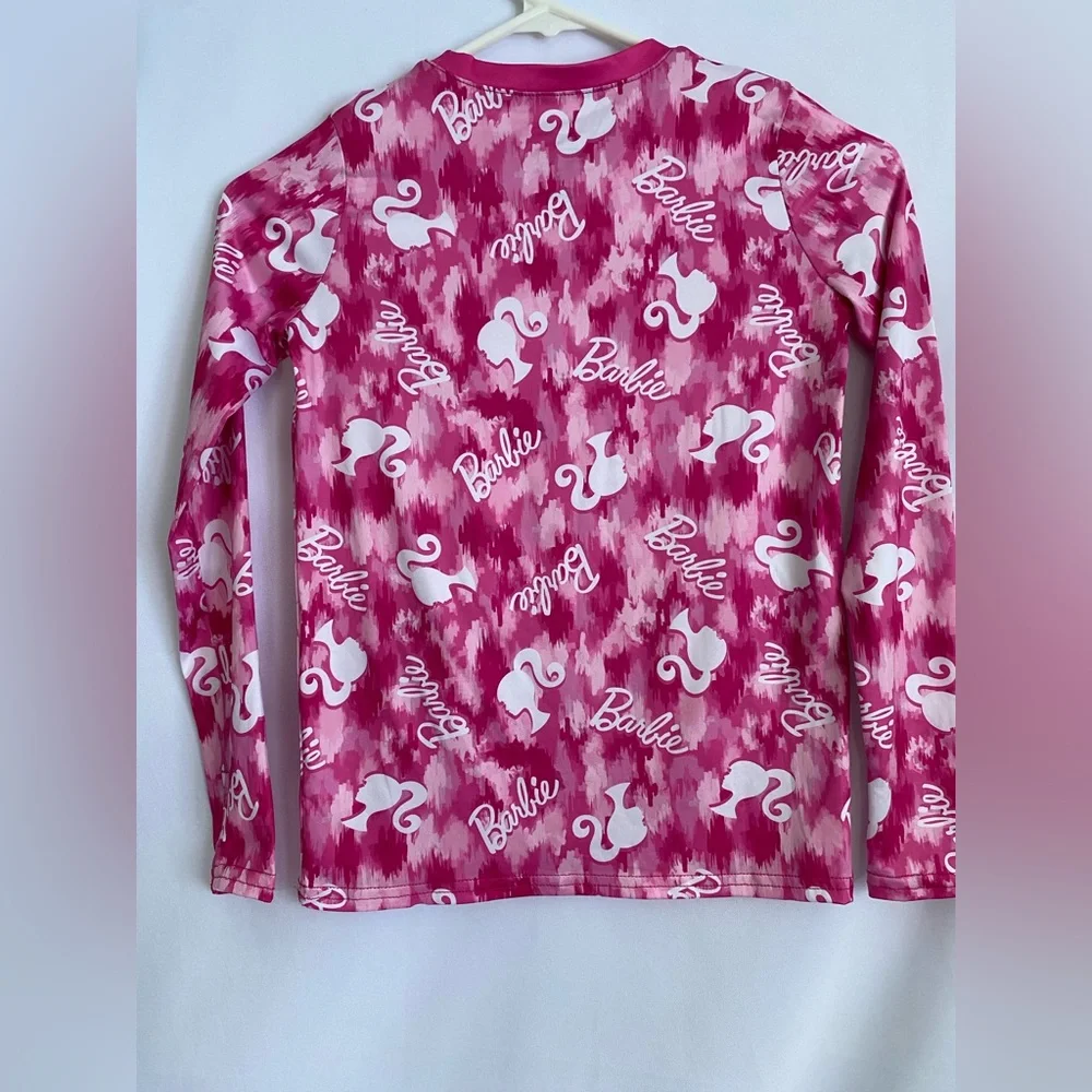 CUDDL DUDS Barbie Little Girls Stretch Poly Long Sleeve Crew Pajama‎ Size M NWOT